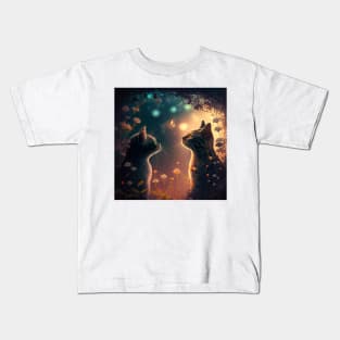 Two Adorable kitties Sunset Watch Kids T-Shirt